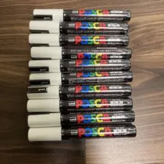 POSCA 水性マーカー PC-5M 白 中字 10本セット