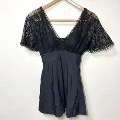 レース ブラック ワンピース 水着 M