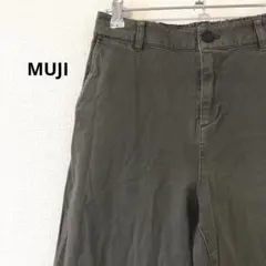 無印良品 ワイドシルエット チノパンツ カーキ M