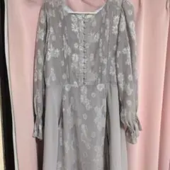 【美品】アンミール 花柄 長袖 ワンピース