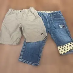 ダブルビー　デニム　ハーフパンツ　2枚セット　130