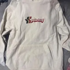 Stussy 刺繍ロゴ プルオーバーパーカー ホワイトのサムネイル