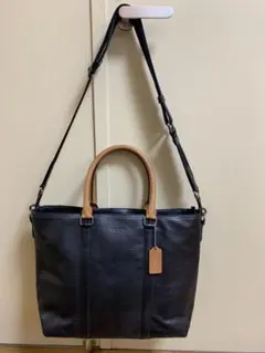 美品 コーチ 2way トートバッグ メトロポリタン ビジネス レザー 本革