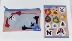 パペットスンスン スシロー コラボ クリアポーチ＆シール　ピンク