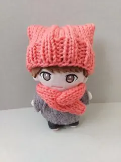 キスマイ ぬいぐるみ 衣装 ニット帽 ネコ耳帽子 ピンク 10㎝ぬい服
