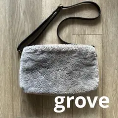 grove ショルダーバッグ ファー グレー フワフワ