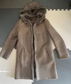 ボールジィ リアルムートンコート フード ふわふわ裏ボア ミドル丈