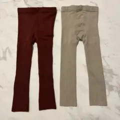 赤とベージュのスパッツ 90cm