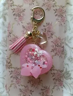 【レジン】シャカシャカ シェイカー キーホルダー ♡ハート(オイル無)★1点物★のサムネイル
