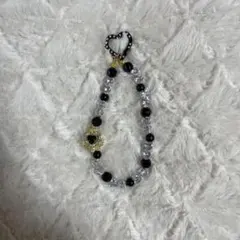 ハート型ビーズ携帯ストラップ