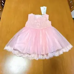 ベビー キッズ レース チュール ピンク フォーマル ドレス 90cm