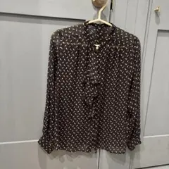 URBAN RESEARCH ROSSO フリルブラウス 紺 フリー