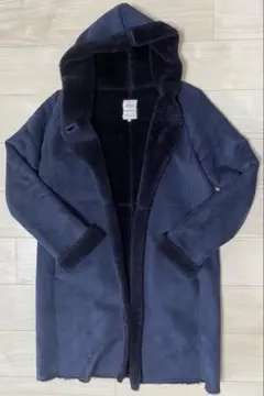 B:MING by BEAMS ネイビー フード付き ムートンコート M