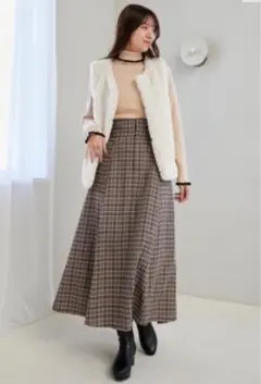 マジェスティックレゴン　バックレースアップフレアスカート　フレアロングスカート