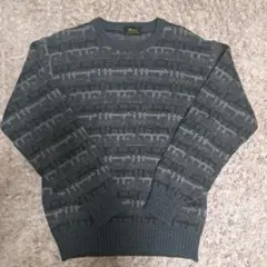 【柄ニット セーター】総柄 アースカラー ダークカラー レトロ