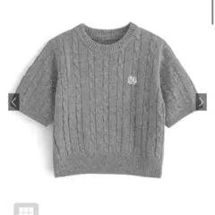 grl ロゴ刺繍ケーブルニットトップス[gn237]