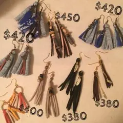 送料込 300円〜 タッセルピアス 色変更可