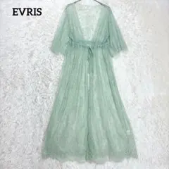 エヴリス レースガウン ミントグリーン F ロング シアー 羽織り 韓国製　夏のサムネイル