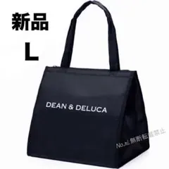 ディーン&デルーカ 保冷バッグ トートバッグ エコバッグL ブラック白黒 大きめ