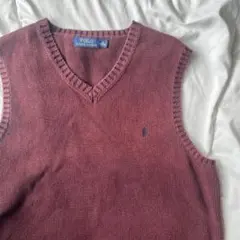 POLO RALPH LAUREN ニットベスト　刺繍ロゴ　古着