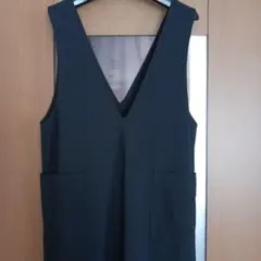 Vネックデザインオールインワン(M)　グローバルワーク　深Vネックオールインワン