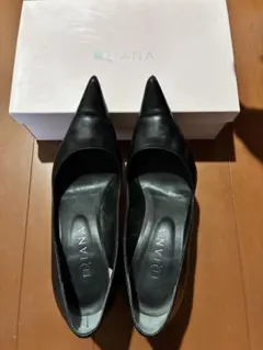 Diana ブラック ポインテッドトゥ ハイヒール　24㎝　箱付　滑り止め付