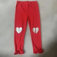 5T 赤いハートレギンス　クリスマスカラー