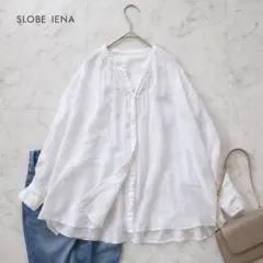 SLOBE IENA ラミーギャザーシャツ 白 リネン100% ゆったり 春夏