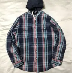 Poloポロ ラルフローレン 裏サーマル　フード付き　ネルシャツ M