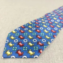 極美品 BURBERRYS バーバリー 総柄 シルク100 ネクタイ ブルー系