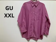 GU ピンク ストライプ 長袖シャツ
