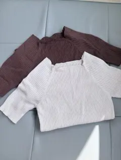 【GRL】rut251 スクエアネックリブニットトップス　M