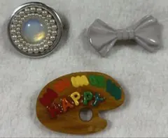 昭和　レトロ　カラフルブローチ3点セット