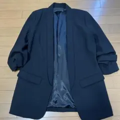 ZARA WOMAN ブラック テーラードジャケット　ロールアップスリーブ