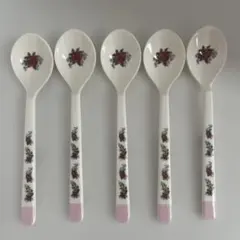 新品未使用 薔薇柄 メラミン四角スプーン 4本セット クラシカルローズ