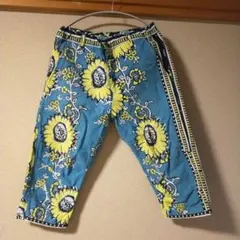 ひまわり柄 総柄パンツ ブルー系のサムネイル