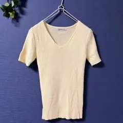 donamarie【XS】トップス　半袖　カットソー　Vネック　レモンイエローのサムネイル