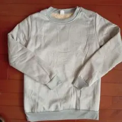 グレー ボア裏地 クルーネック トレーナー