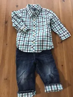 babygap チェックシャツ デニムパンツ セット