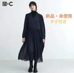 ユニクロC　シフォンプリーツワンピース　ユニクロシー
