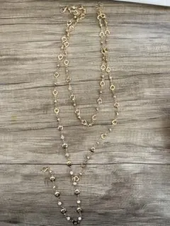 ゴールドビーズ付きロングネックレス