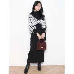 MERCURYDUO 2WAYジャガードカーデドッキングニットワンピース