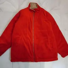 キルティングジャケット L リバーシブル ベージュ オレンジ 中綿