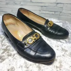 サルヴァトーレフェラガモ 23.5cm パンプス ガンチーニ 黒 6C