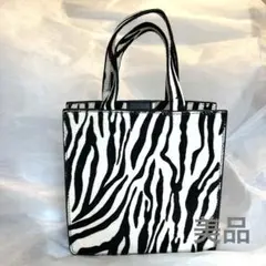 値下げ！美品★ZARA レザーハンドバッグ　ゼブラ柄