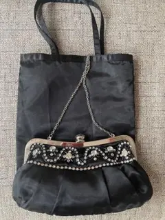 ビジュー付き　サテンパーティーバッグ