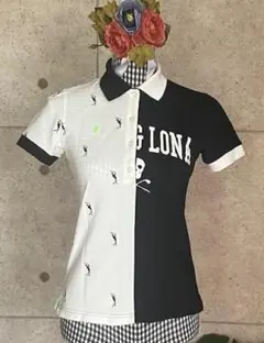 ☆マークアンドロナMARK&LONAゴルフレディースバイカラーポロシャツスカル刺のサムネイル