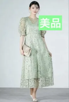 【美品】LILY BROWN チュール刺繍ドレス MNT / 0
