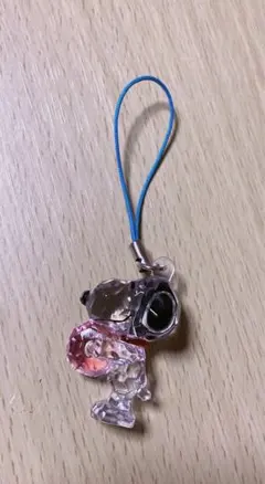 スヌーピー クリア　スワロフスキー風　キーホルダー　ストラップ　未使用