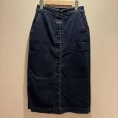UNIQLO ダークデニム ボタンフロントロングスカート